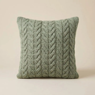 Sage Cable Knit Crochet Cushion Cover