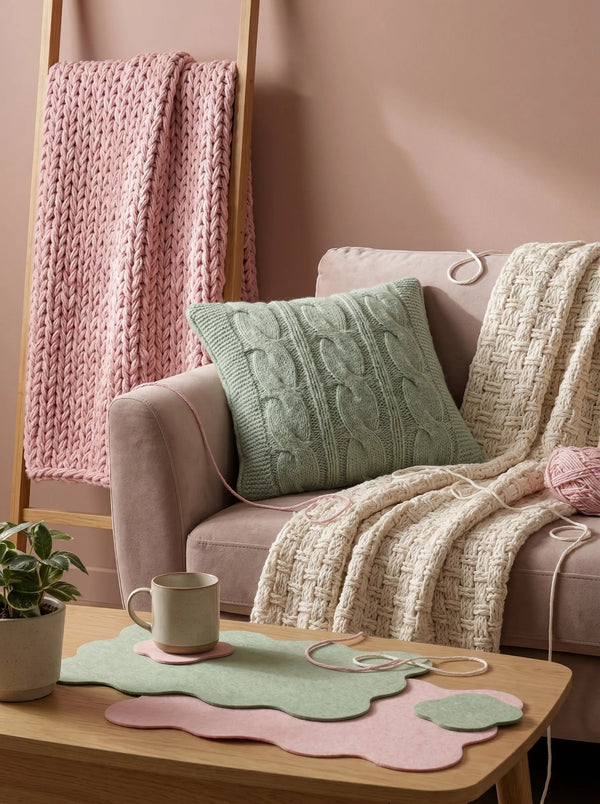 Sage Cable Knit Crochet Cushion Cover